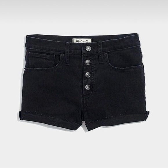 Madewell Shorts Madewell Highrise Denim Shorts In Black Frost